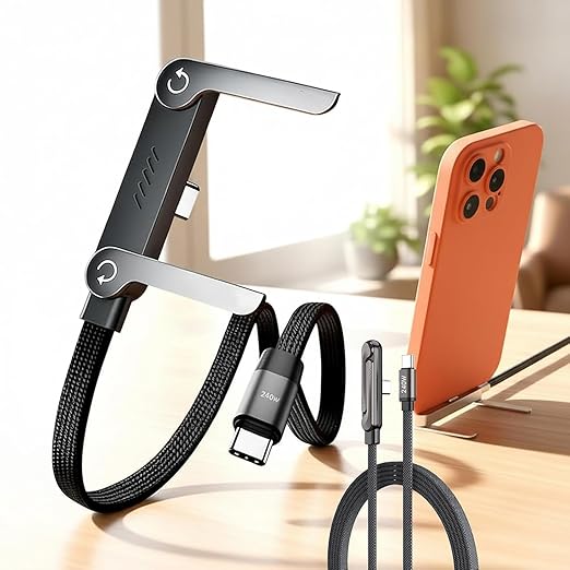 Arkis™ ChargeMate Pro 240W | Foldable Adjustable Phone Stand with Fast Charging Support