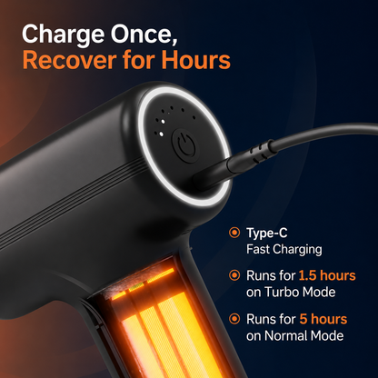 Arkis™ Portable Deep Tissue Massage Gun | Cordless Muscle Massager with 4 Massage Heads &  Fast Charging ⭐