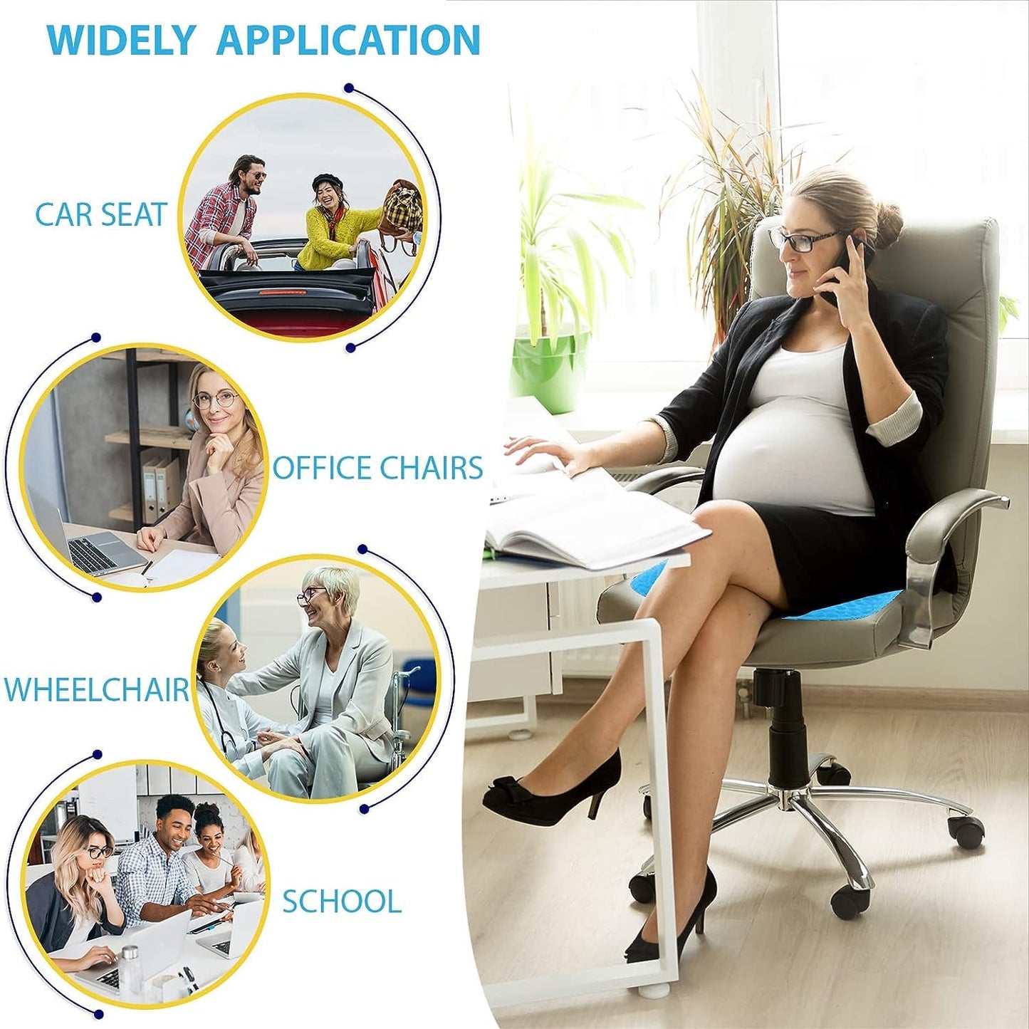 Arkis™ Orthopedic Gel Seat Cushion – Pressure Relief for Office Chair, Car Seat & Wheelchair