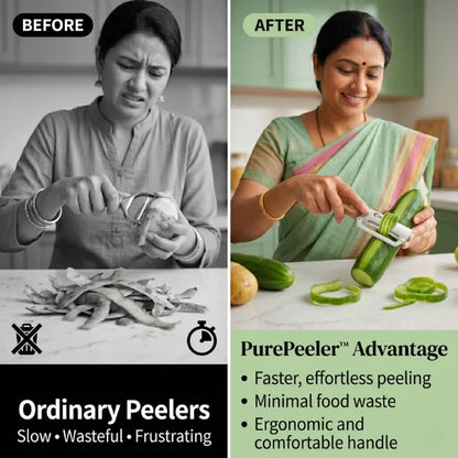 Arkis™ SmartPeel Pro | 2-in-1 Vegetable Peeler with Wooden Handle