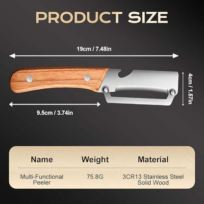 Arkis™ SmartPeel Pro | 2-in-1 Vegetable Peeler with Wooden Handle