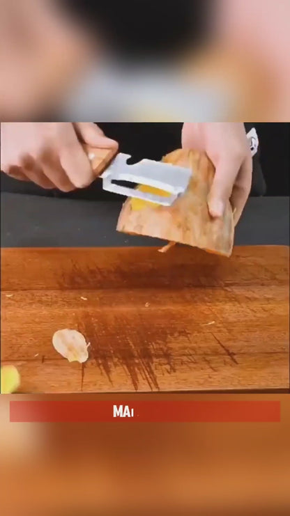 Arkis™ SmartPeel Pro | 2-in-1 Vegetable Peeler with Wooden Handle